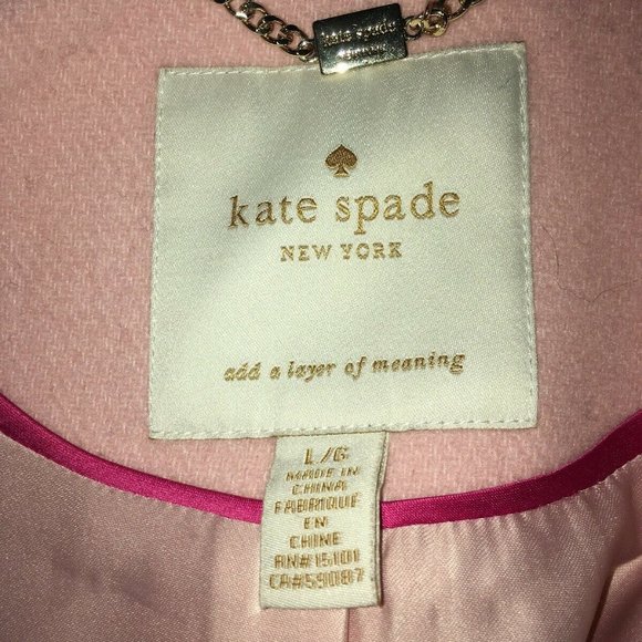 Kate Spade NEW YORK Cameo Pink Peplum Coat L - Picture 8 of 8